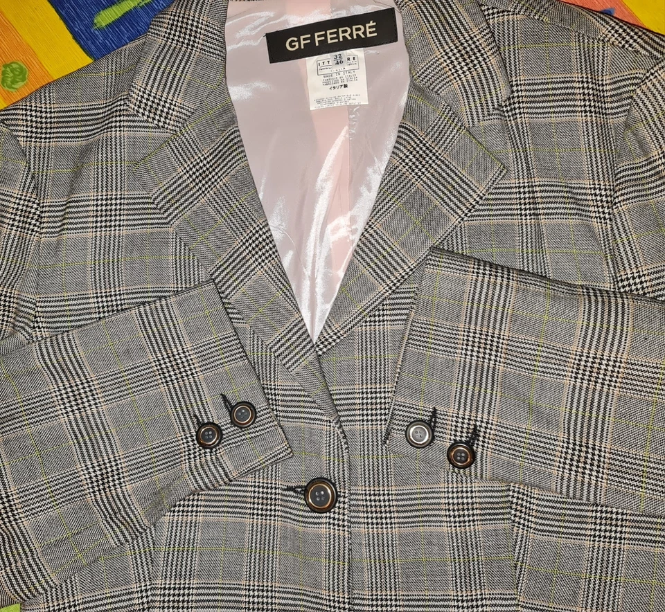 CHAQUETA BLAZER MUJER ITALIA VINTAGE AUTÉNTICA LANA GIANFRANCO FERRE-TALLA:12/46 Foto 4 de 4