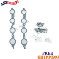 LS MLS Exhaust Manifold Header Gasket Pair W/Bolts For LS1 4.8 5.3 5.7 6.0 6.2L