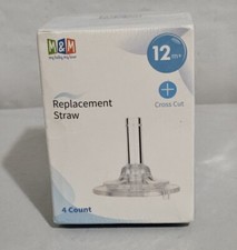 M M Silicone replacement Straw w/ cross cut hole 4 ct