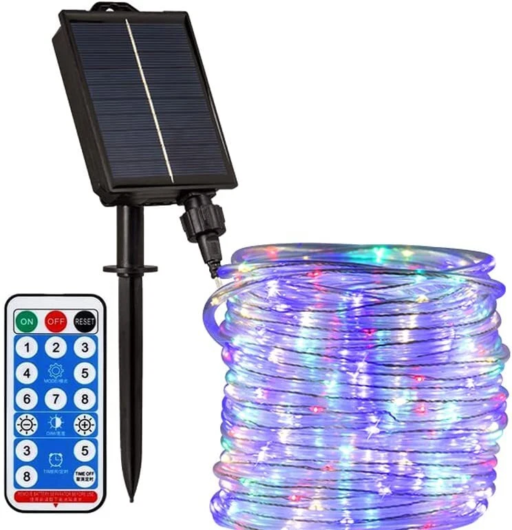 NEW 39FT Solar Rope Lights Outdoor Waterproof 100LED PVC Tube Fairy String Light - Image 4 of 4