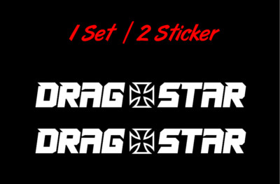 2x Yamaha Drag Star Aufkleber, 4 Farben, Bobber, Chopper, OLDSCHOOL, Sticker