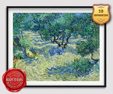 Vincent van Gogh Olive Orchard 3D Effects Texture Gel Handmade Ready to hang