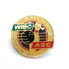 Mixed League WIBC Champion 2000-2001 ABC Bowling Pin Lapel Enamel Collectible