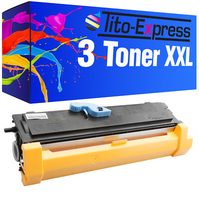 Laser Toner Kartusche Toner Patrone 3x XXL PlatinumSerie für Epson EPL-6200 EPL6