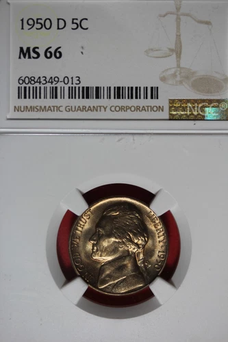 1950 D NGC 5C MS66 JEFFERSON NICKEL #B49207