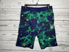 Adidas Originals Boys Green Camo Fleece Shorts Size XL can fit small adult NWT