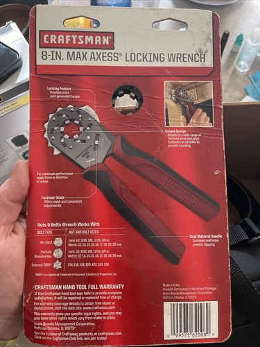 Llaves ajustables de bloqueo Craftsman Max Axess de 8 pulgadas 935359 cartón envejecido - Imagen 4 de 6
