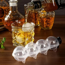 4 Round Ice Ball Maker Mould Tray Whisky Cocktail Vodka Ice Cube Mold BPA Free
