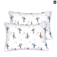 2 Pack Organic Cotton Toddler Pillow Covers 13x18 - Safe Envelope Closure