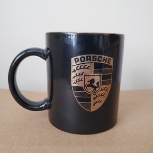 Porsche Mug - Black Gold Glossy Standard Size