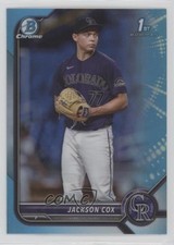 2022 Bowman Draft Chrome Sky Blue Refractor Jackson Cox #BDC-174 15tx