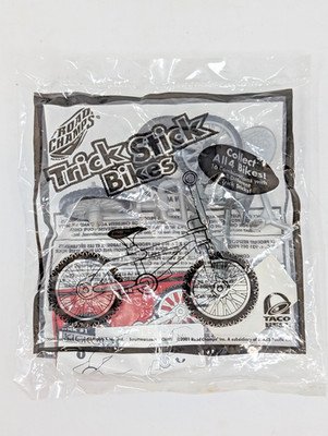 Vintage 2001 Road Champs Trick Stick Bikes Taco Bell Toy Promo Fast Food Sealed