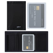 Men’s Nylon Trifold Wallet with 6 Page Wallet Insert Ultra Thin and Security ...