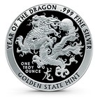 Symbol Of Power Year of Enter The DRAGON 1 Oz. .999 Fine Silver Zodiac Round — photo 1