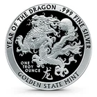 Symbol Of Power Year of Enter The DRAGON 1 Oz. .999 Fine Silver Zodiac Round