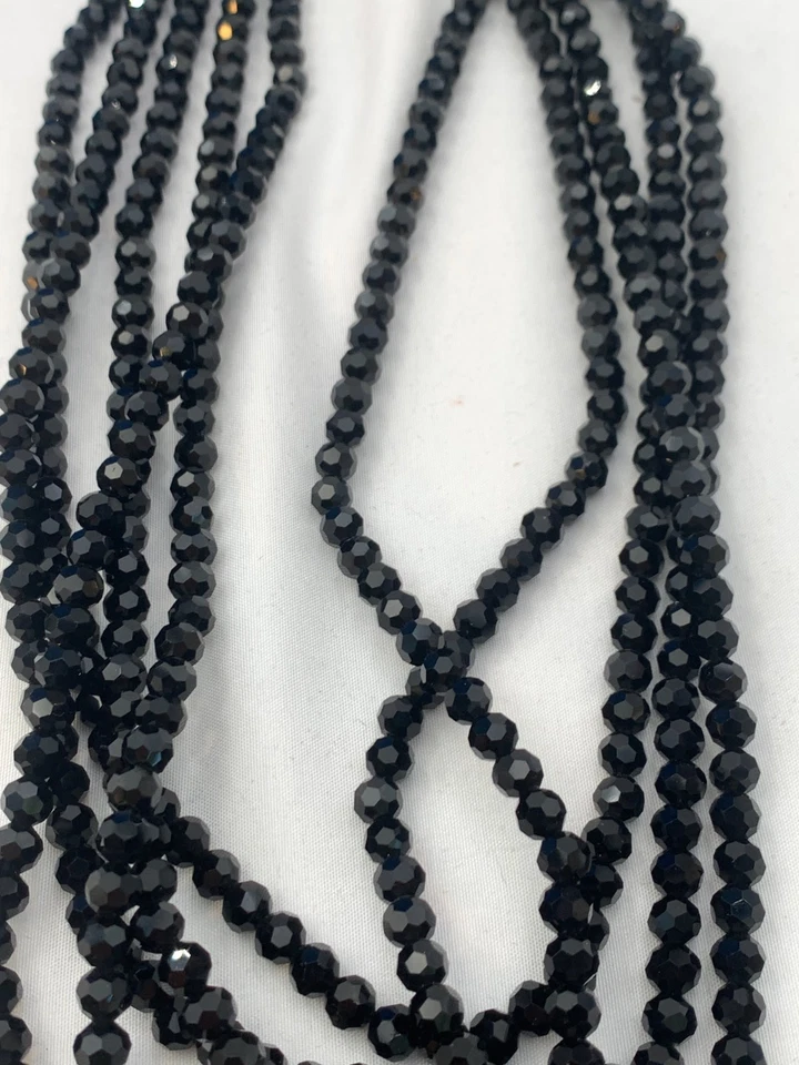 Collar Heidi Daus Deco Master Broche Negro Cuentas Facetadas 5 Hilos Foto 3 de 4