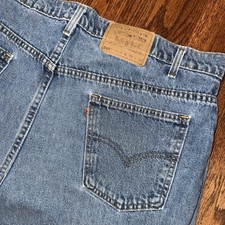 VTG Levi  s Orange Tab 565 Wide Leg Jorts Jean Shorts Men  s 42 Baggy Light Blue