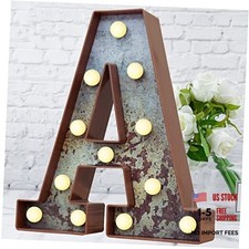 LED Marquee Light Up Letters Industrial Vintage Style Lighted Rust letter A