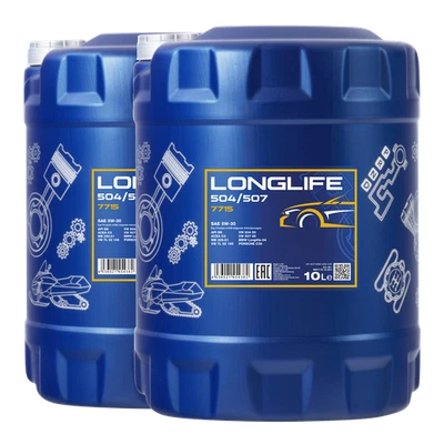 MANNOL 7715 Longlife 5W-30 Huile Moteur, VW 504 00, VW 507 00, 2x10 L - Photo 1/4
