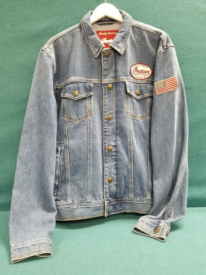 Chaqueta vaquera Indian Motorcycle de colección + parches sin talla vista  Foto 2 de 4