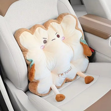 Cushion Pillow Cartoon Toast-Shaped Seat Back Washable Anti-Fatigue Comfy