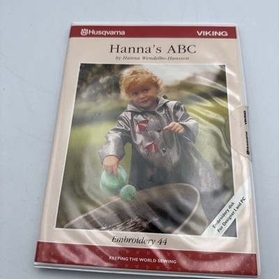 HUSQVARNA VIKING EMBROIDERY DISK 44, WILD WACKY, HANNA'S ABC DESIGN 1, PC