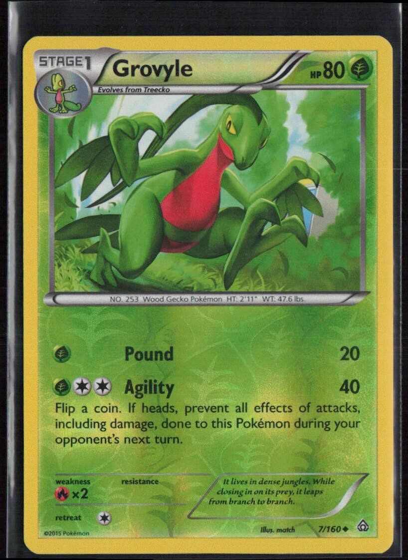 Grovyle 7/160 LP Primal Clash Uncommon Reverse Holo Pokemon