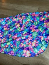 Vintage Le Cove Bright Floral Wrap Skirt Swim Sarong Bright Hibiscus