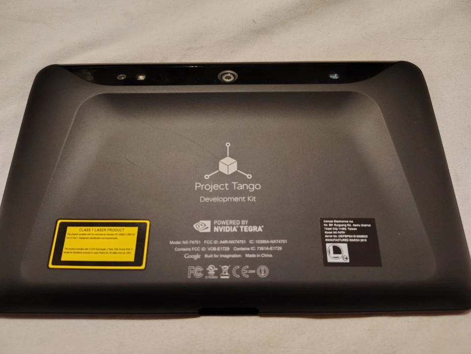 Kit de desarrollo Google Nvidia Project Tango tableta solo NX-74751 funcionando probado Foto 4 de 4