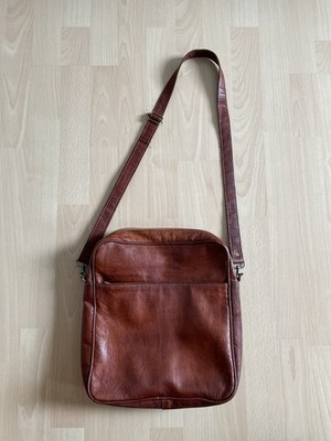 Umhängetasche Kastanienbraun aus Kamelleder Handtasche Handarbeit