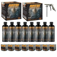 Rintek Black 2 Gal Urethane Bed Liner Kit 4 Liners 4 Hardeners + Spray Gun