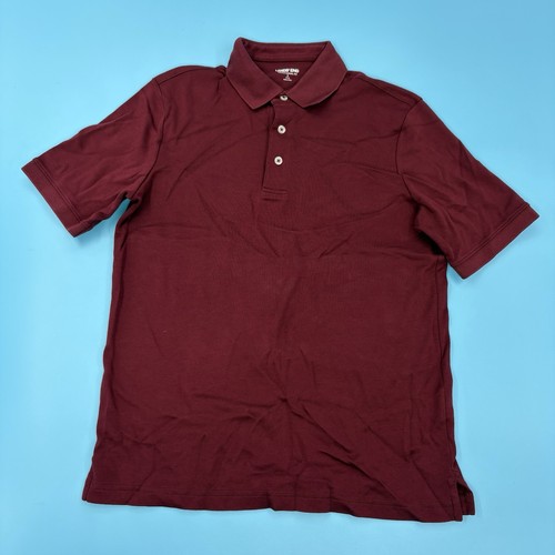 LAND END Mens Size:SMALL Short Sleeve Traditional Fit Polo Color:CLARET BURGUNDY