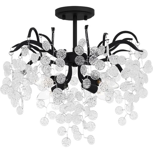 Earth Black Four Light Semi Flush Mount from the Maple Collection - Picture 1 of 5