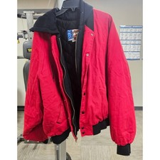 Country Tuff Mens 4XL Red Canvas Hooded Bomber Work Jacket Quilted Made in USA