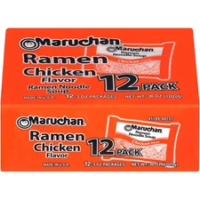 Maruchan Ramen Noodle Chicken Flavor Soup 3 oz 12 Count Shelf Stable Package