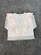 Vintage Lily Of France Top Sleepware Sleeveless Pink Floral Lace 90s lingerie