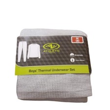 Thermal Underwear Set, Boy's, Extra Warm, Breathable, Athletic Works, M- 8 Gray