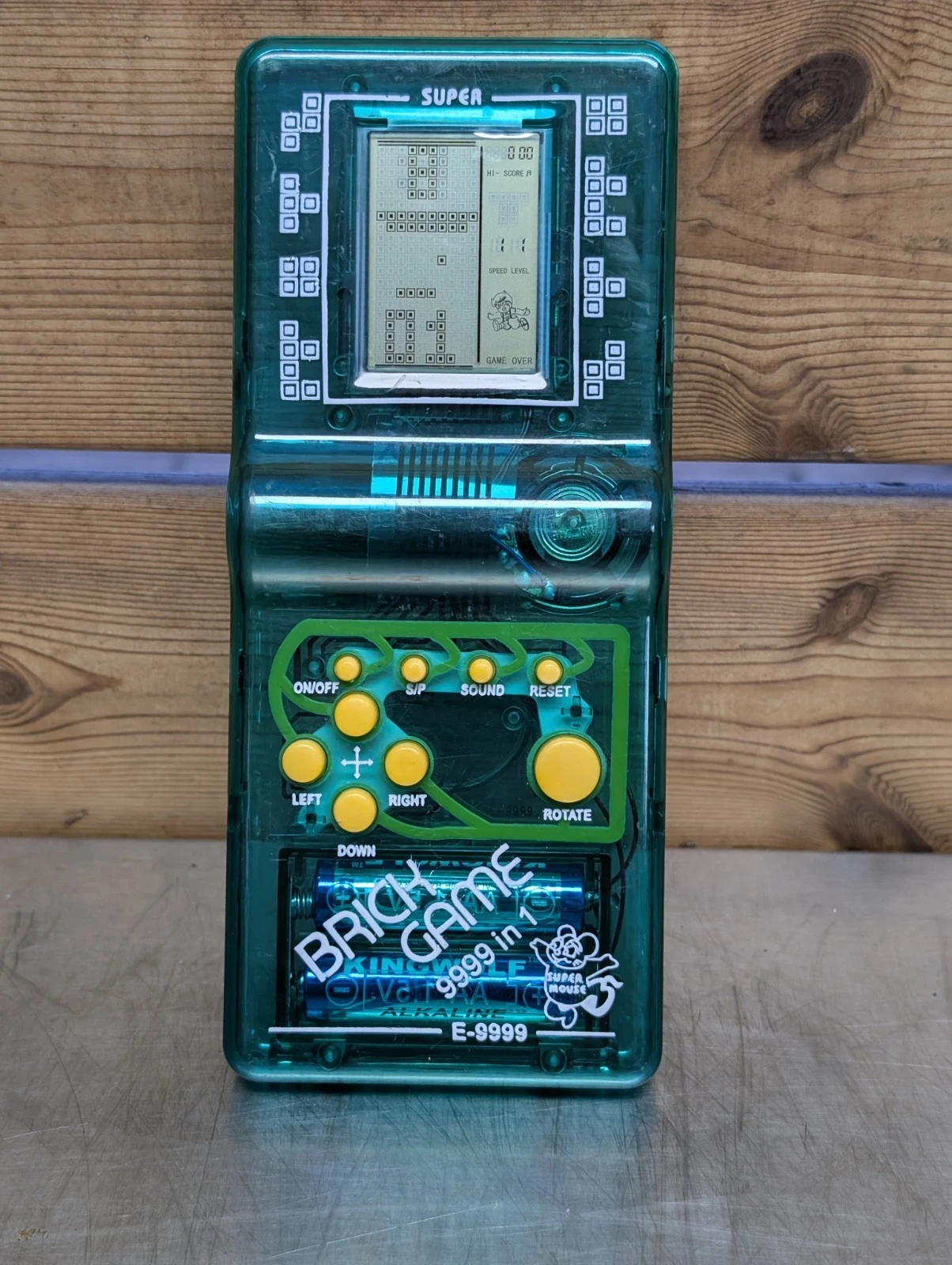 vintage Brick Game 9999 In 1 Handheld LCD Game Retro 1990's E-9999 Clear Green
