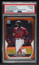 2023 Bowman Chrome Prospects Orange Refractor 13/25 Ruben Santana PSA 9 MINT vv7