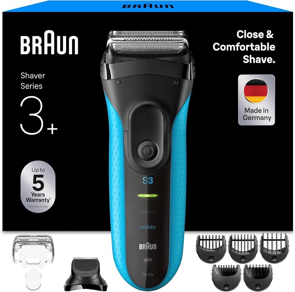 Braun Series 3+ Electric Shaver Precision Foil Trimmer Face Hair Blue Original