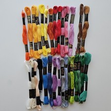 Cross stitch Embroidery Cotton 6 Strand Floss Thread lot of 30 skeins