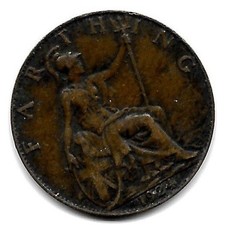 [2222] 1924 UK George V Farthing Seated Britannia Coin KM#808