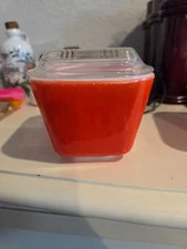 Vintage Pyrex Primary Red Refrigerator Dish (2)