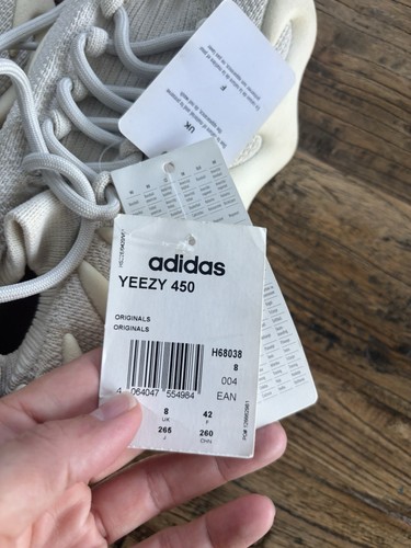 Adidas Yeezy 450 'Cloud White' US Mens 8.5, BRAND NEW With Tags (no Box) - Picture 8 of 13