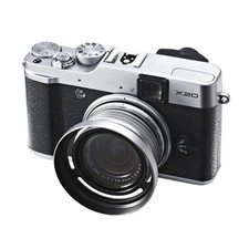 Silver Metal Lens Hood for Fuji Fujifilm X10 LH-X10