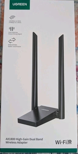 UGREEN Wifi Dongle, AX1800 Wi-Fi 6 Dual 5dBi Antennas USB 3.0 Wireless Adapter,