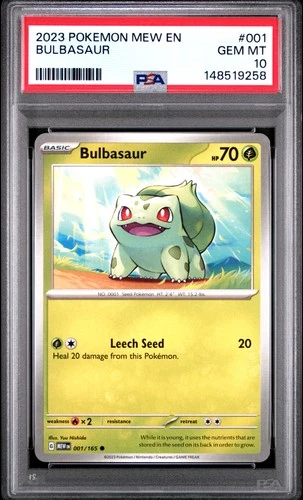 2023 POKEMON MEW EN-151 #001 BULBASAUR PSA 10