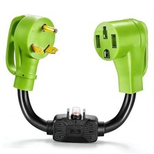 Overload Protector 30 Amp to 110 Volt RV Adapter Cord with Circuit 14-50P/TT30R
