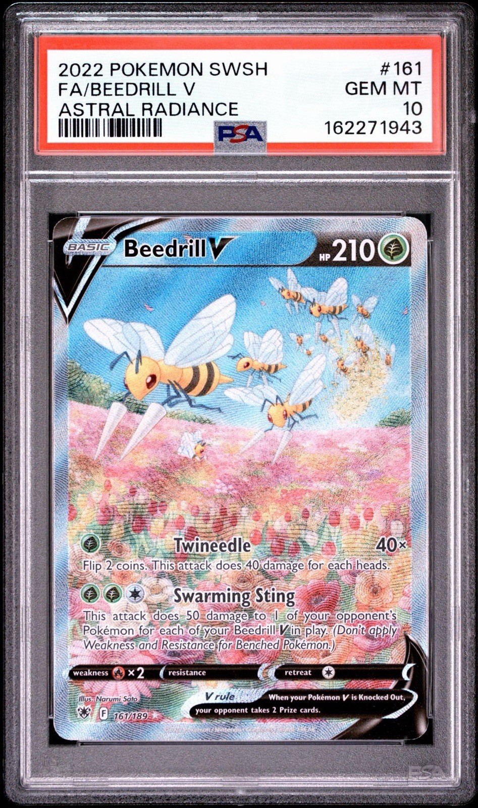 beedrill v pokemon card value Sword & Shield Astral Radiance Grass Grass Twineedle (40) Flip 2 coins Beedrill V (Alternate Full Art)