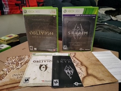 Oblivion GOTY & Skyrim Legendary Collection Xbox 360 CIB w/Maps And All Inserts